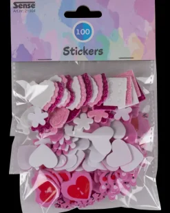 Klistermærker - 100 stk. - ass. farver og størrelser
