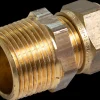 Kompressions nippel 15 mm x 1/2" - messing