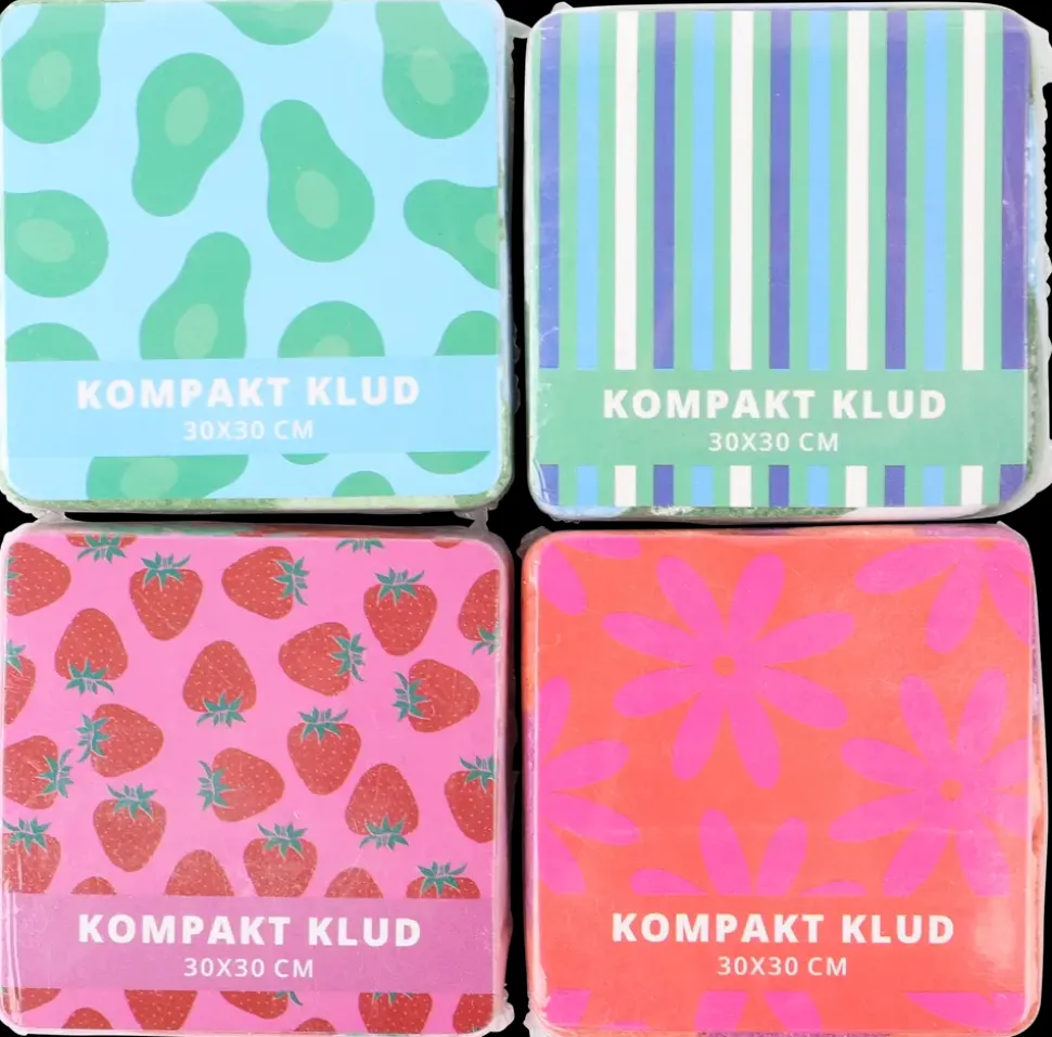 Komprimeret klud med print