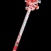 Konfettikanon 78 cm rød/hvid + flag