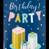 Kort med kuvert 11x17 cm - birthday party