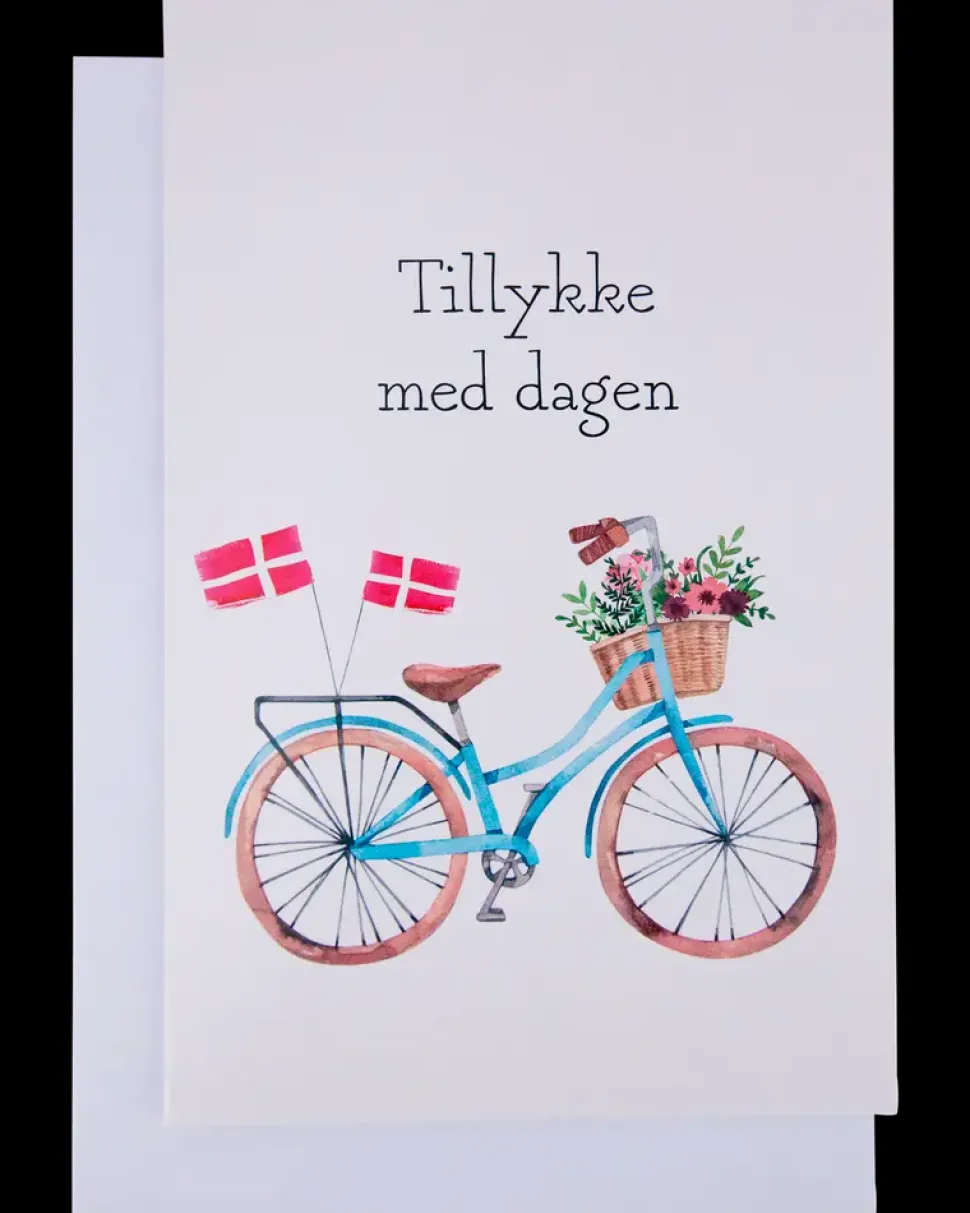 Kort med kuvert 11x17 cm - cykel