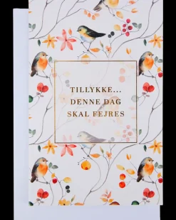 Kort med kuvert 11x17 cm - fugle