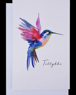 Kort med kuvert 11x17 cm - kolibri
