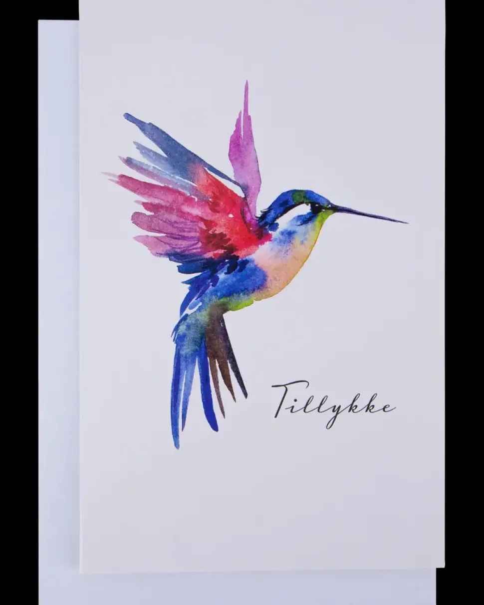 Kort med kuvert 11x17 cm - kolibri