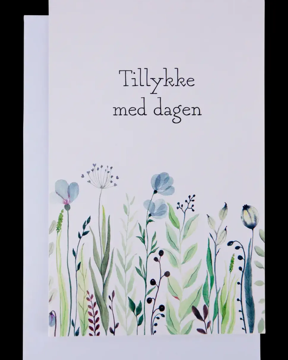 Kort med kuvert 11x17 cm - markblomst