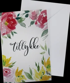 Kort med kuvert 11x17 cm - Tillykke