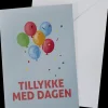 Kort med kuvert 11x17 cm - tillykke med dagen