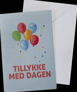 Kort med kuvert 11x17 cm - tillykke med dagen