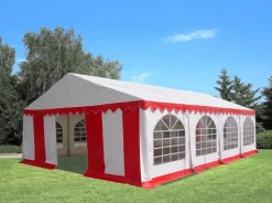 KOSAMA Partytelt PVC 6 x 8 m - rød/hvid