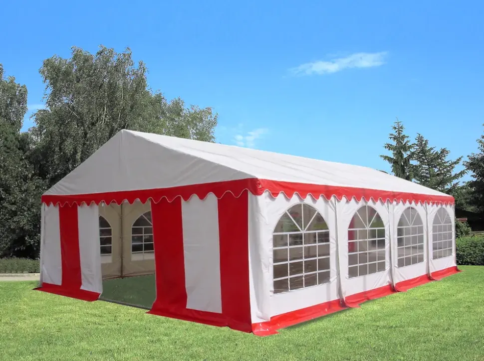 KOSAMA Partytelt PVC 6 x 8 m - rød/hvid