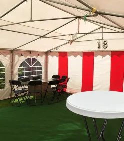 KOSAMA Partytelt PVC 6 x 8 m - rød/hvid