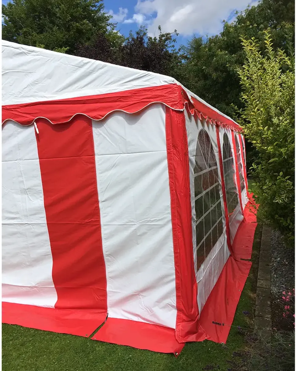 KOSAMA Partytelt PVC 6 x 8 m - rød/hvid