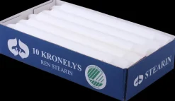 Kronelys hvid 10-pak