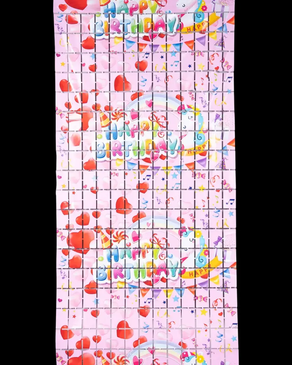 Lametta gardin Firkanter - Pink