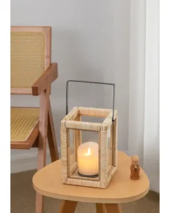 Lanterne i rattan H. 35 cm
