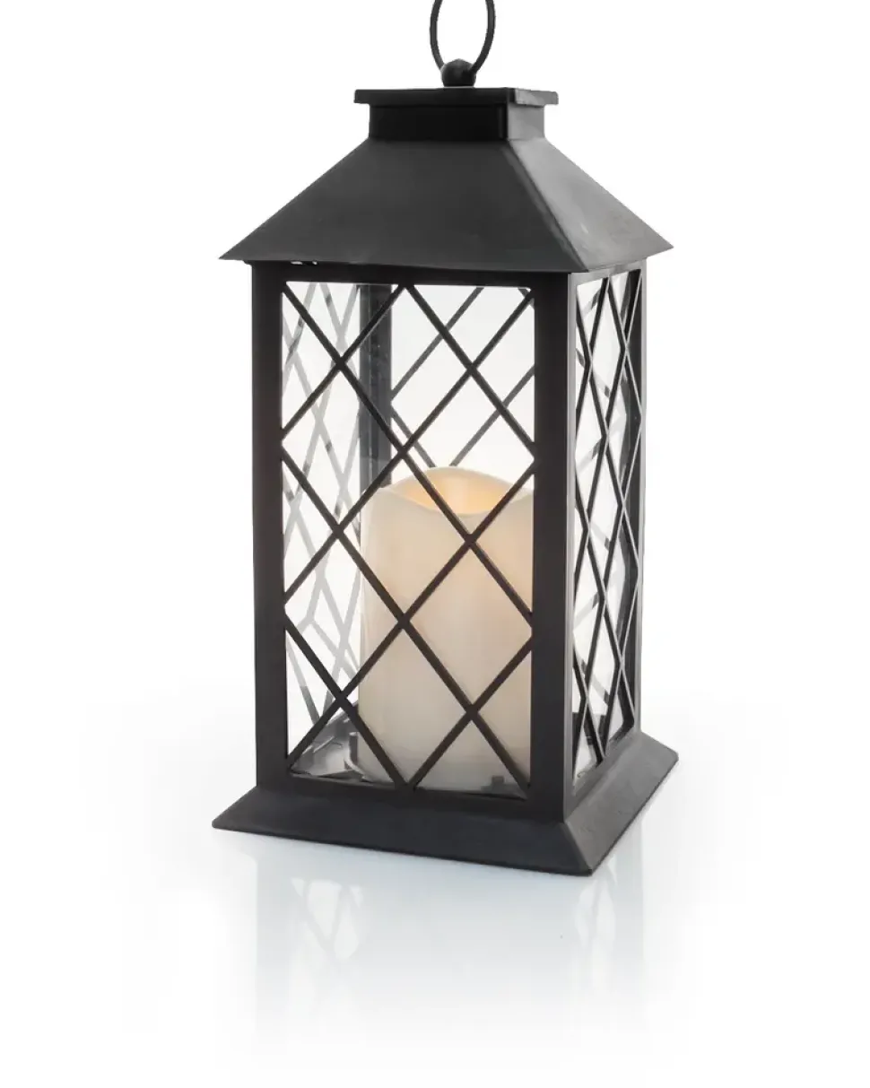 Lanterne med LED - sort