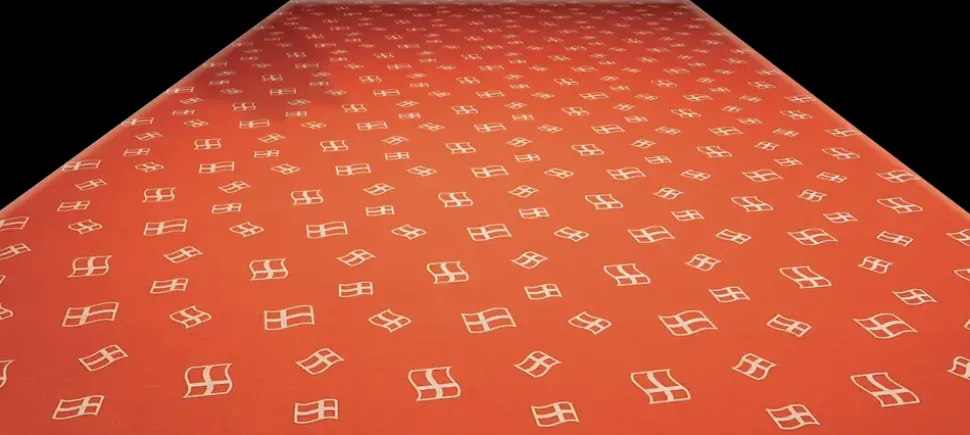 Løber med flag 1 x 3 m - rød
