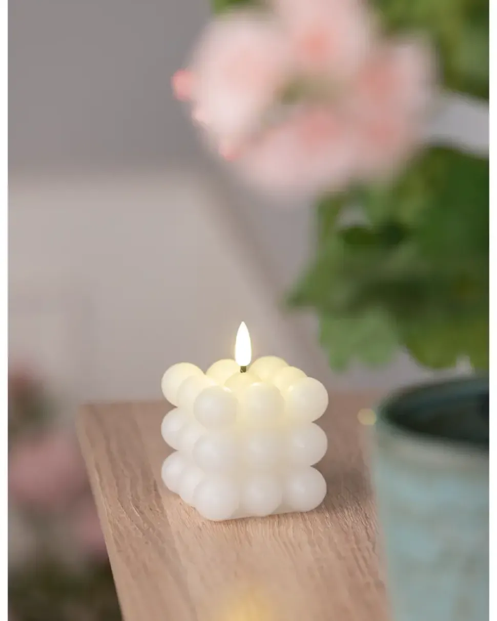 LED-bobbellys H. 7,5 cm - hvid