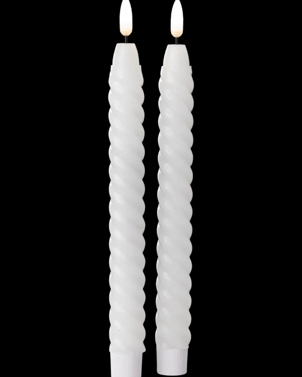 LED-kronelys snoet 3D-flamme H.25 cm 2-pak