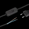 Ledning med afbryder 4 m - sort