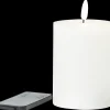 LED-vokslys 3D-flamme fjernbetjent - H. 10 cm