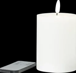 LED-vokslys 3D-flamme fjernbetjent - H. 10 cm