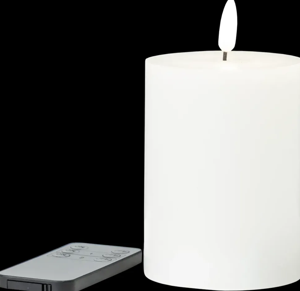 LED-vokslys 3D-flamme fjernbetjent - H. 10 cm