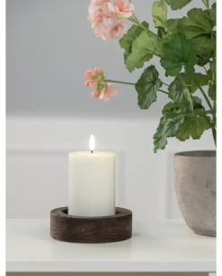 LED-vokslys 3D-flamme fjernbetjent - H. 10 cm