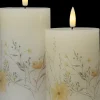LED-vokslys 2-pak - blomstermotiv