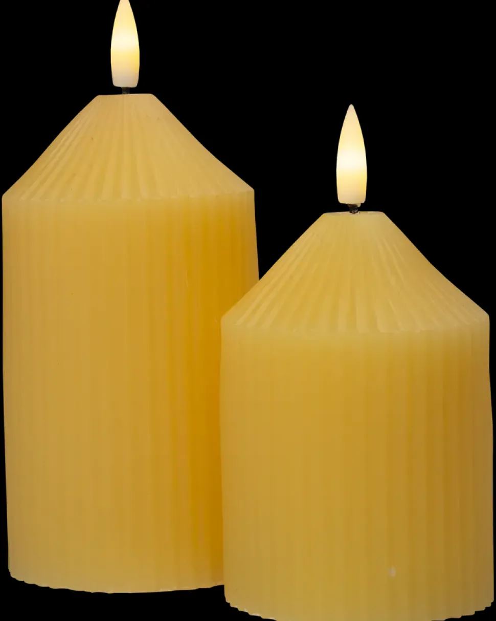 LED-vokslys 2-pak - påskegul