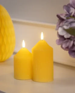 LED-vokslys 2-pak - påskegul