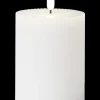 LED-vokslys rillet med timer - H. 10 cm