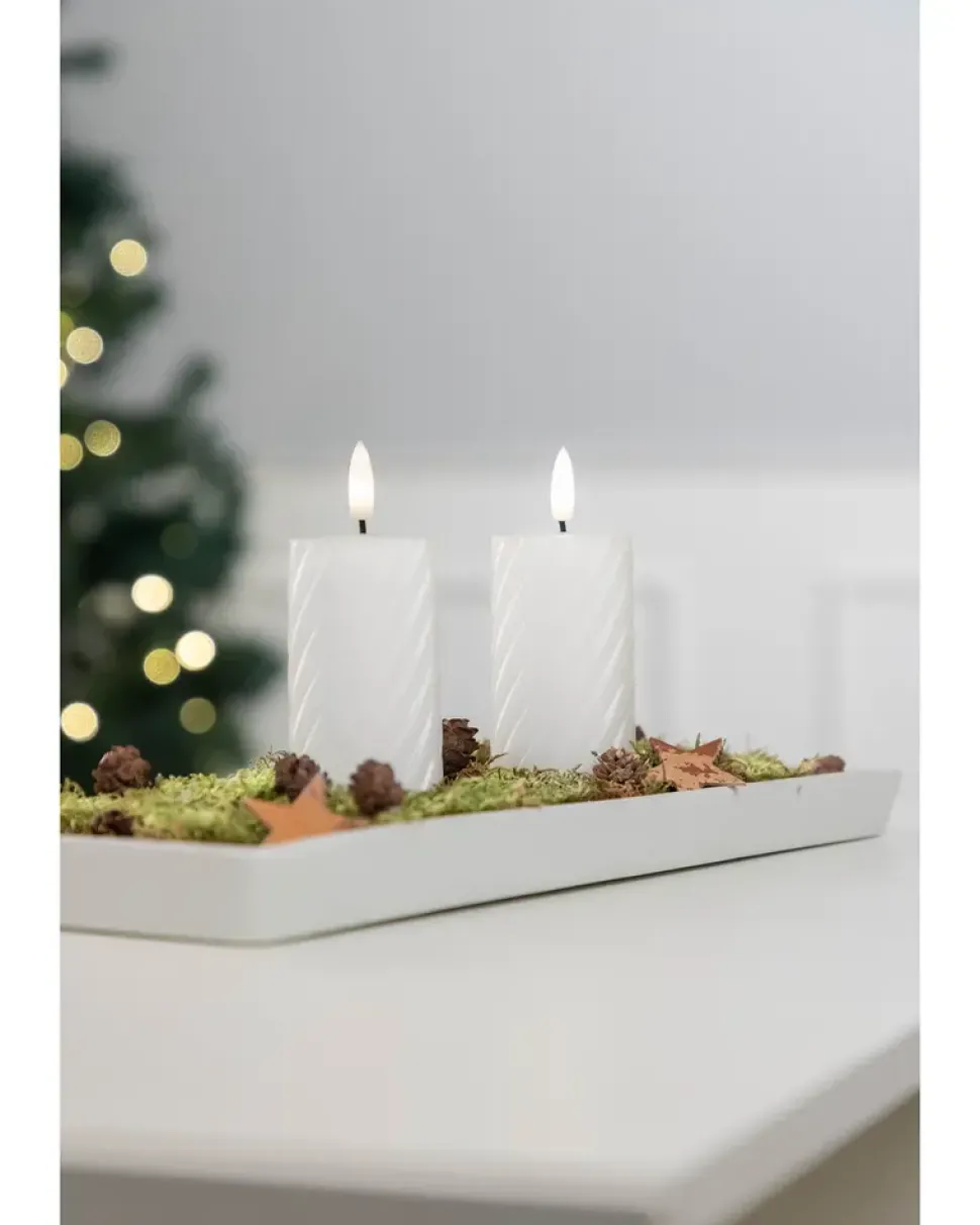 LED-vokslys snoet H. 10 cm 2-pak