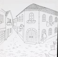 Lærred med motiv og akrylmaling