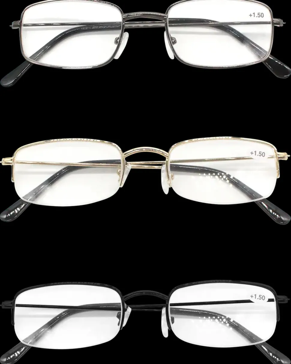 Læsebrille 3-pak metalstel