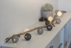 Lyskugler Ø6 cm 10 stk. - grå