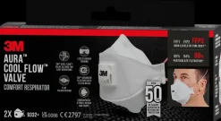 3M™ Aura™CoolFlow™Comfort Åndedrætsværn FFP3 m/ven 2-pk