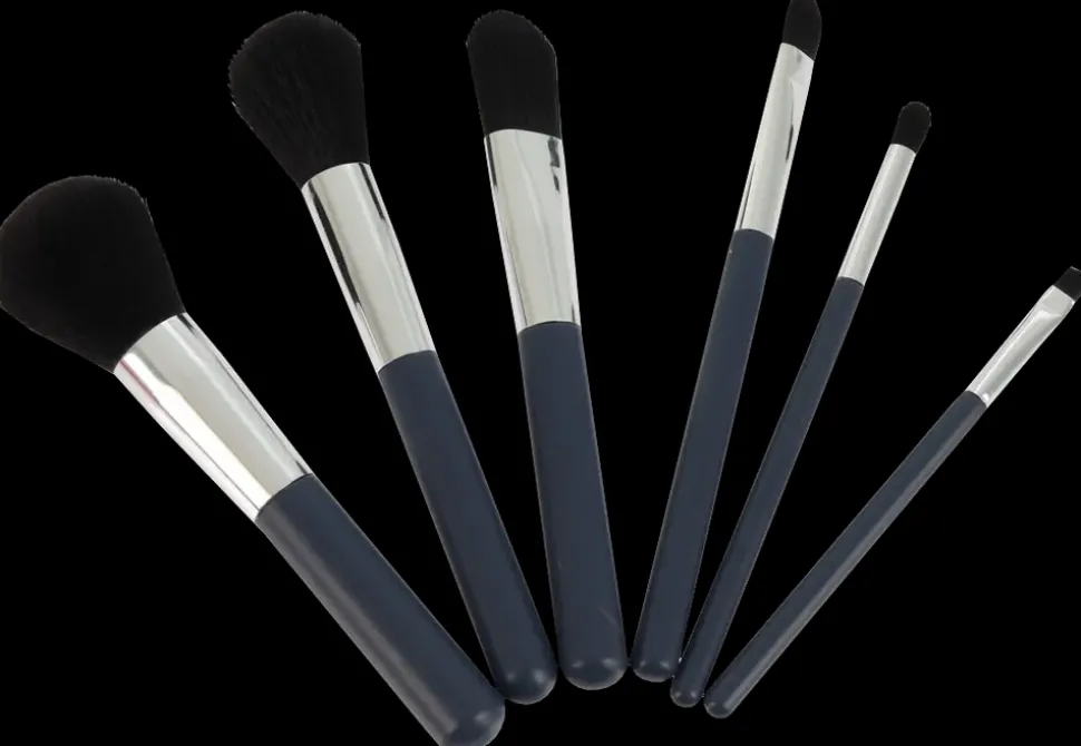 Makeup børster 6 dele - assorterede farver