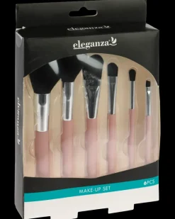 Makeup børster 6 dele - assorterede farver
