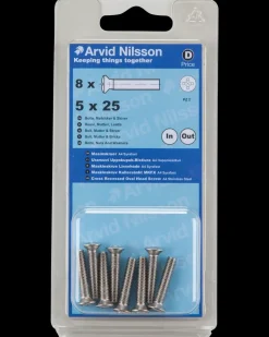Maskinskrue A4 LH M5 x 25 mm 8-pak