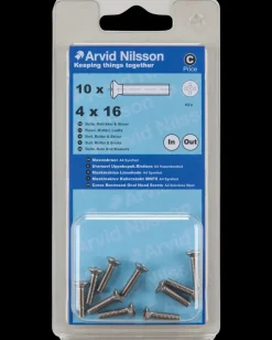 Maskinskrue A4 LH M4 x 16 mm 10-pak
