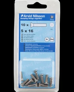 Maskinskrue A4 LH M5 x 16 mm 10-pak