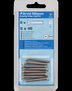 Maskinskrue A4 LH M5 x 40 mm 8-pak