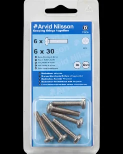 Maskinskrue A4 PH M6 x 30 mm 6-pak