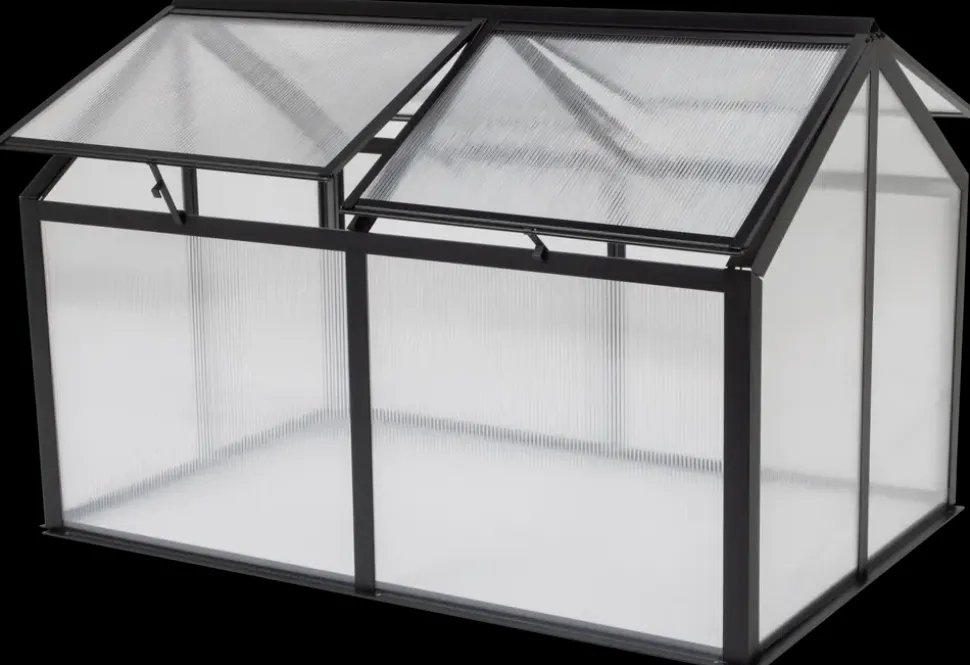 Minidrivhus 120 x 80 cm sort + polykarbonat