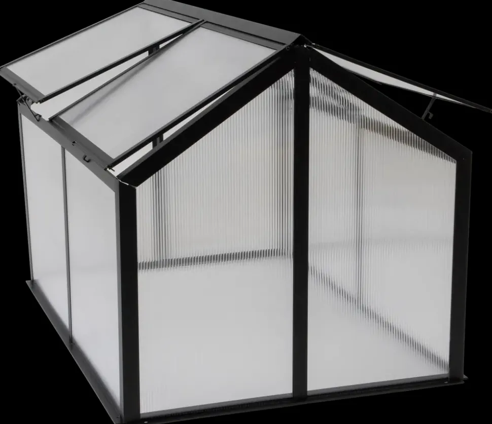 Minidrivhus 120 x 80 cm sort + polykarbonat