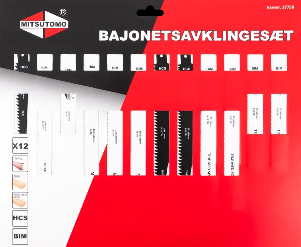 Mitsutomo Bajonetsavklingesæt 12 dele