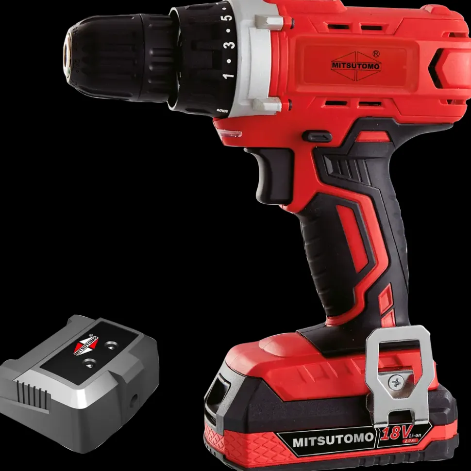 Mitsutomo Bore-/skruemaskine 18 V + batteri og lader