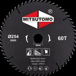 Mitsutomo Rundsavsklinge Ø254 x 30 mm 60T